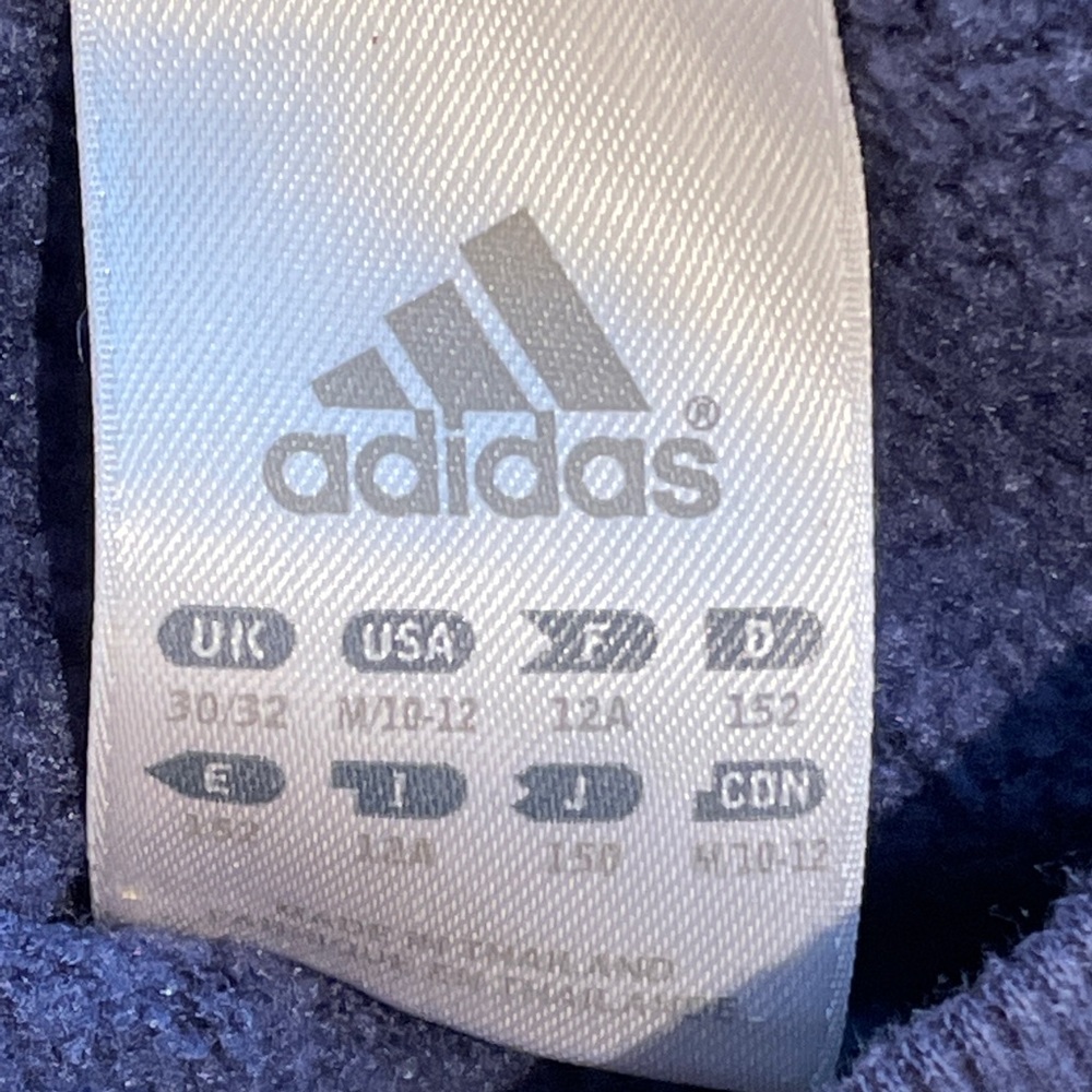 EUC Adidas sweatshirt boys medium 10-12 Navy blue logo lightweight Three Stripes - Picture 4 of 7